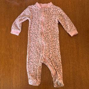 🍊5/$25 George Pink Butterfly and Leopard Kids Footie size 3-6m